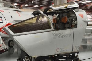 General Dynamics F-111 crew escape capsule on display with canopy open at Yanks Air Museum